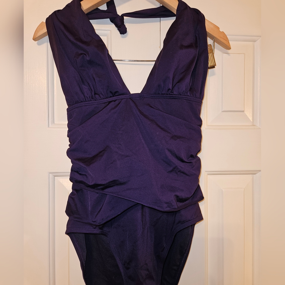 Old Navy, Woman's 1 piece bathing suit, Deep Purple, Size Medium
